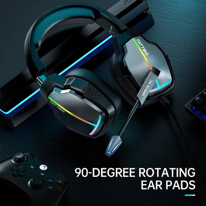 TATYBO Gaming Headset with 7.1 Surround Sound, Noise-Cancelling Mic, LED Lights