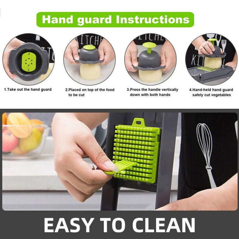 15-in-1 Multifunctional Vegetable Slicer Chopper with 10 Blades & Basket