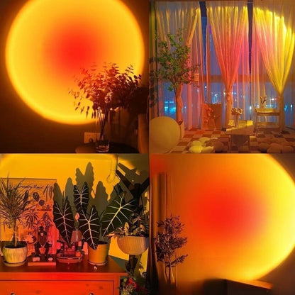 16 Colours Sunset Projector LED Desk Lamp - USB Atmosphere Night Light