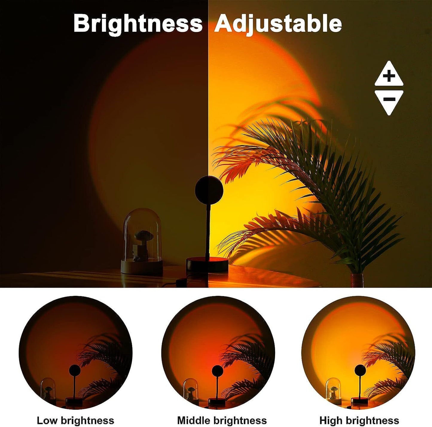 16 Colours Sunset Projector LED Desk Lamp - USB Atmosphere Night Light