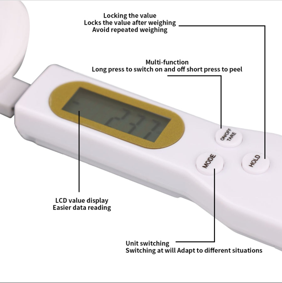 Weighing Electronic Digital Measuring Spoon Scale with LCD Display, 500g