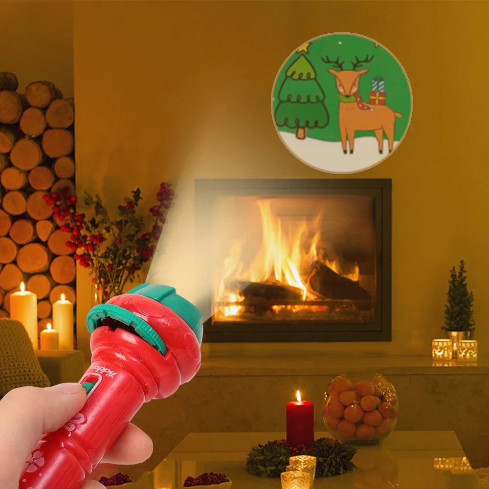 Kids Christmas Torch Projector Stocking Filler Torch - 24 Christmas Patterns