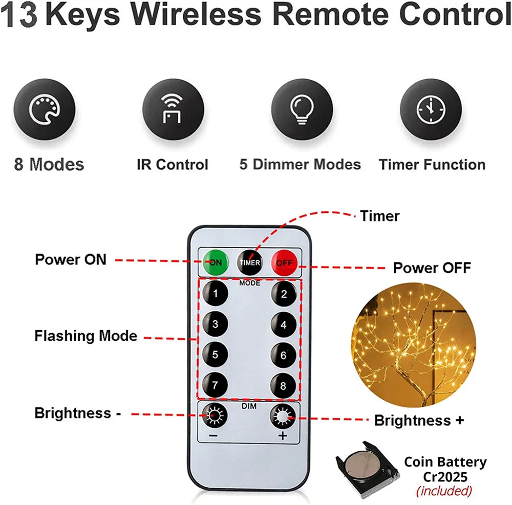 Christmas Fairy Light Spirit Tree - 108 LEDs Remote Control