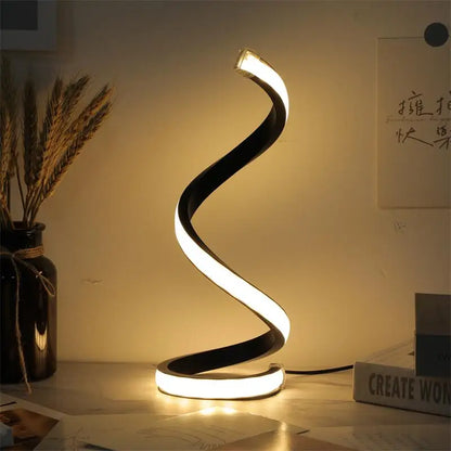 Modern LED Spiral Table Lamp - 3 Speed Dimming, USB Powered, Touch Control