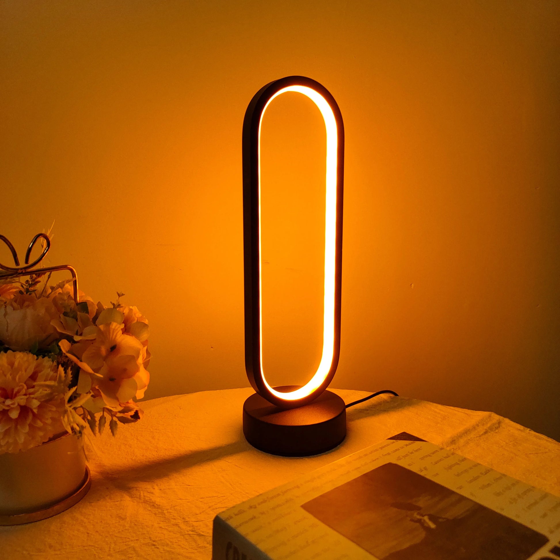 Bedroom Ring Lamp - Three-Colour Dimmable LED Night Light