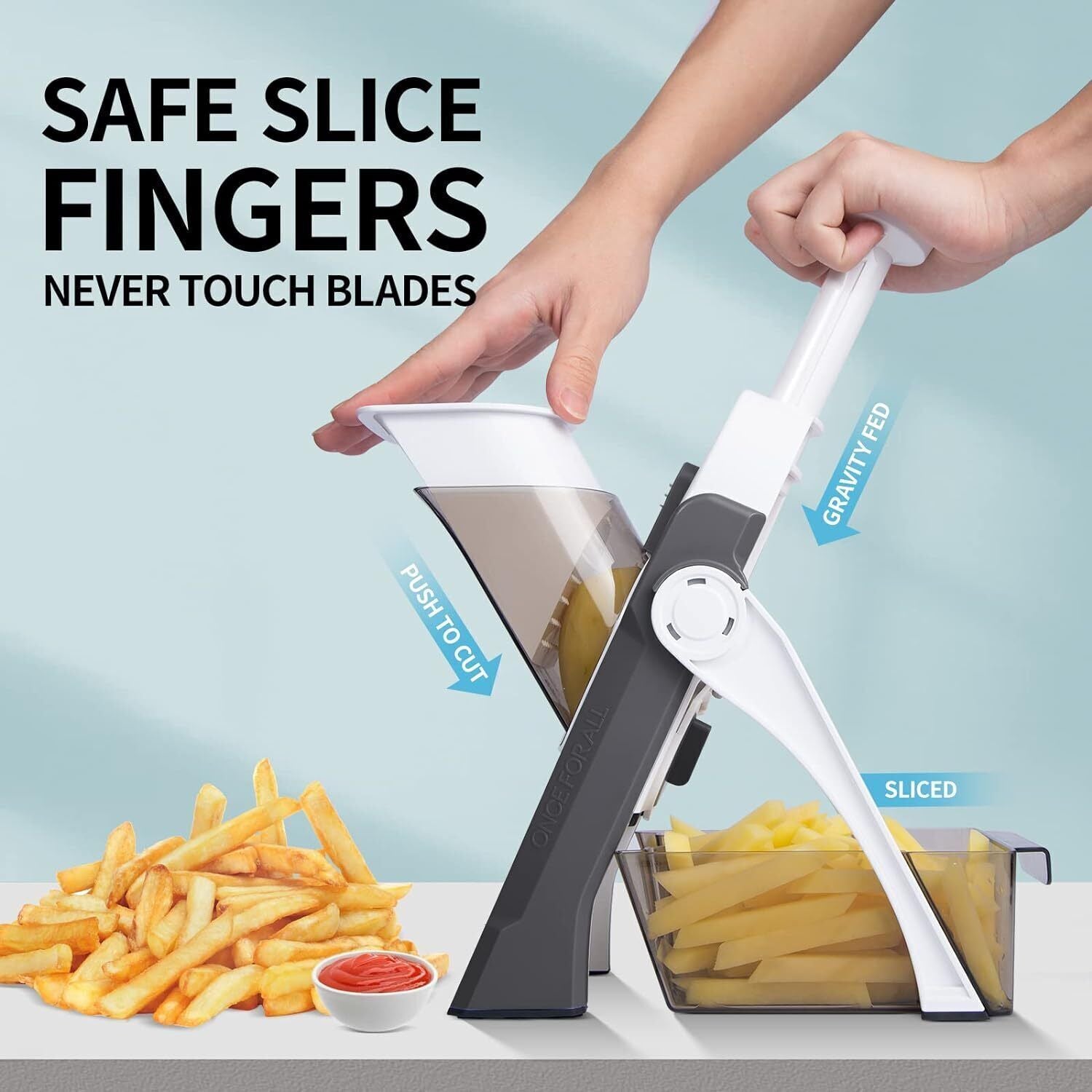 Safe Mandoline Vegetable Slicer – Adjustable Chopper for Quick, Easy Cutting