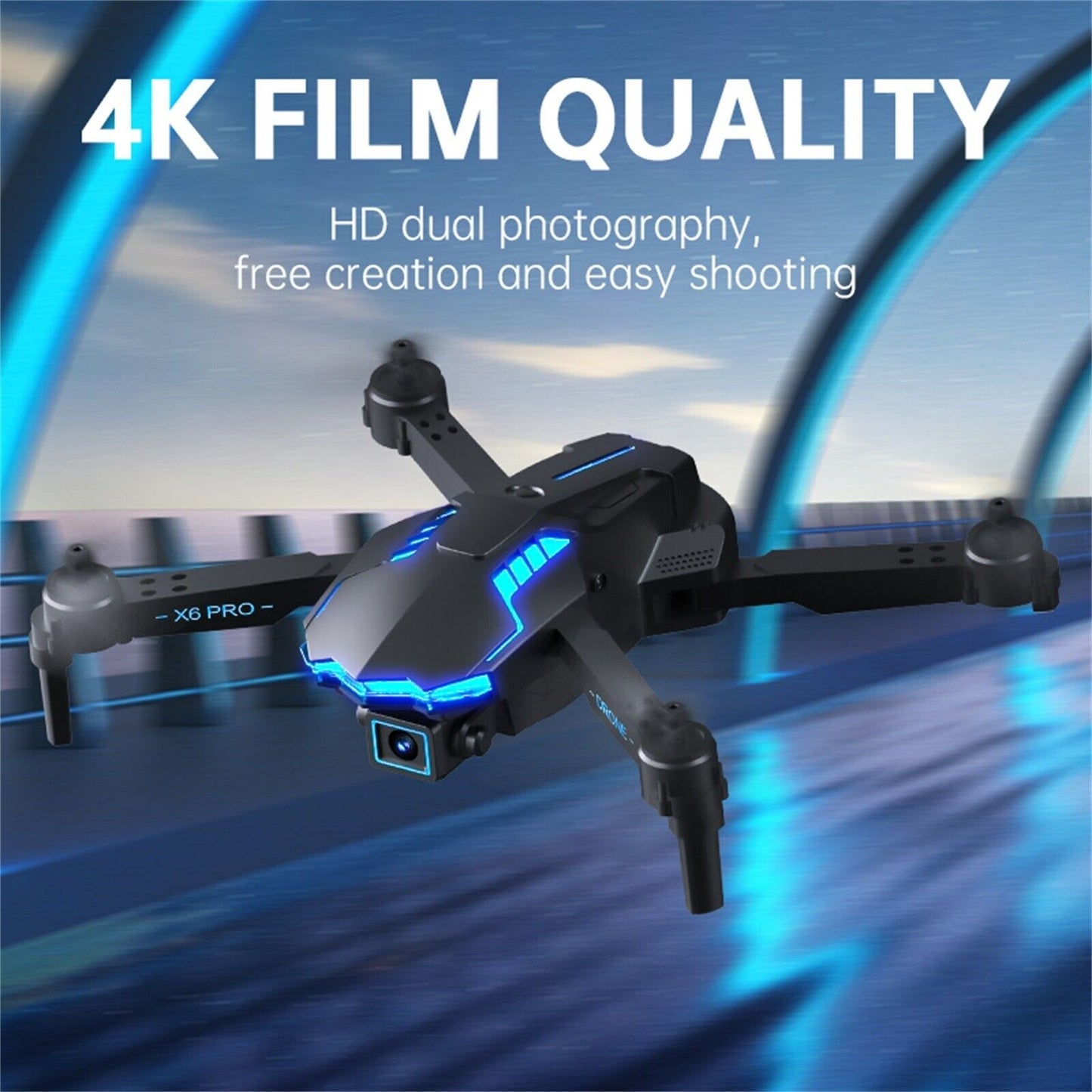 4K HD FPV Dual Camera Drone – Mini Foldable RC Airplane for Kids & Adults