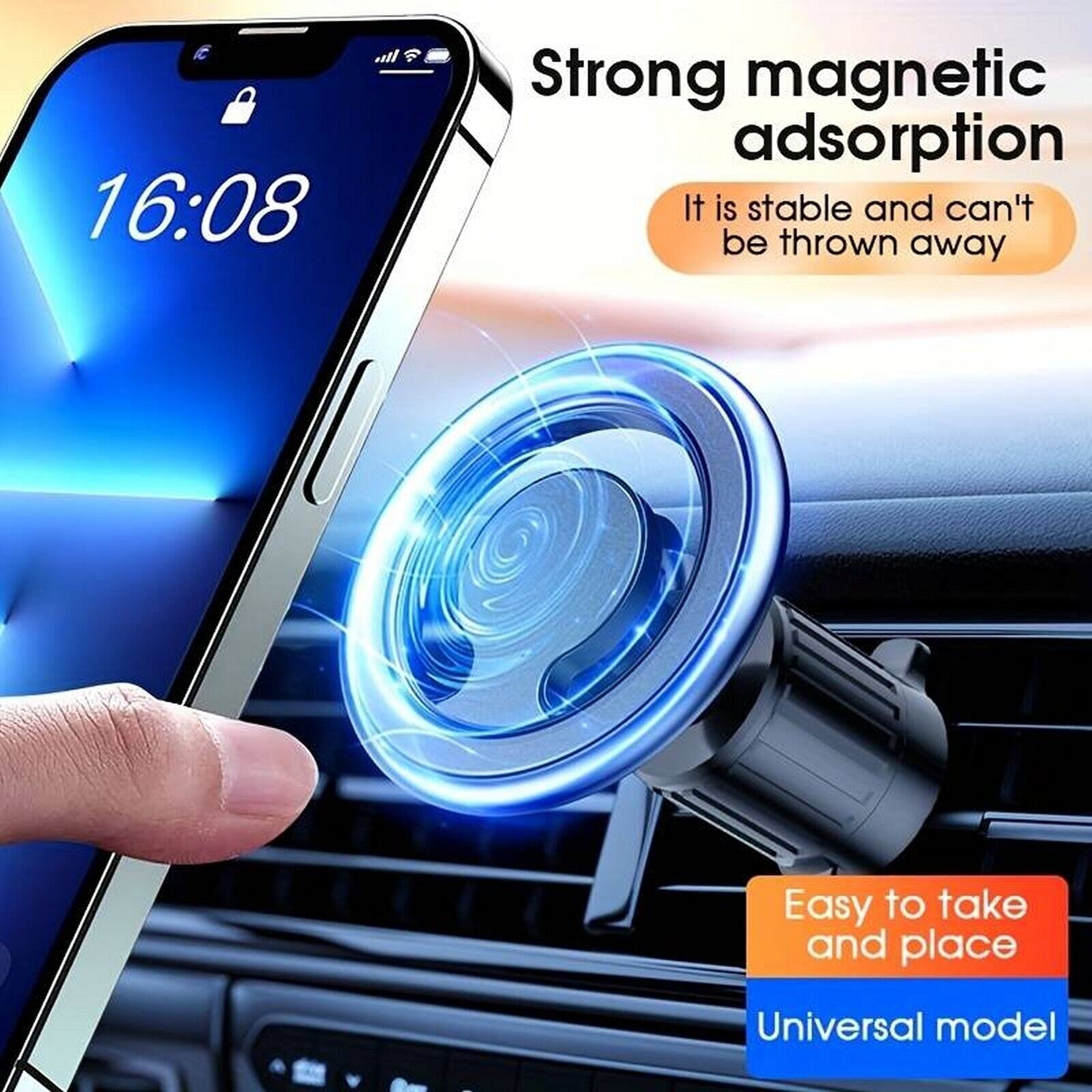  iPhone 15/14/13 Pro Max Magnetic Car Phone Holder Mount - MagSafe