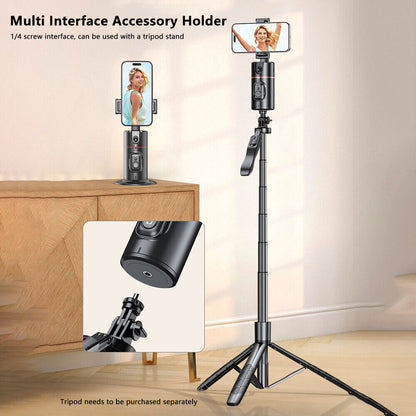 Auto Face Tracking Tripod with Remote – 360° Rotation Phone Holder