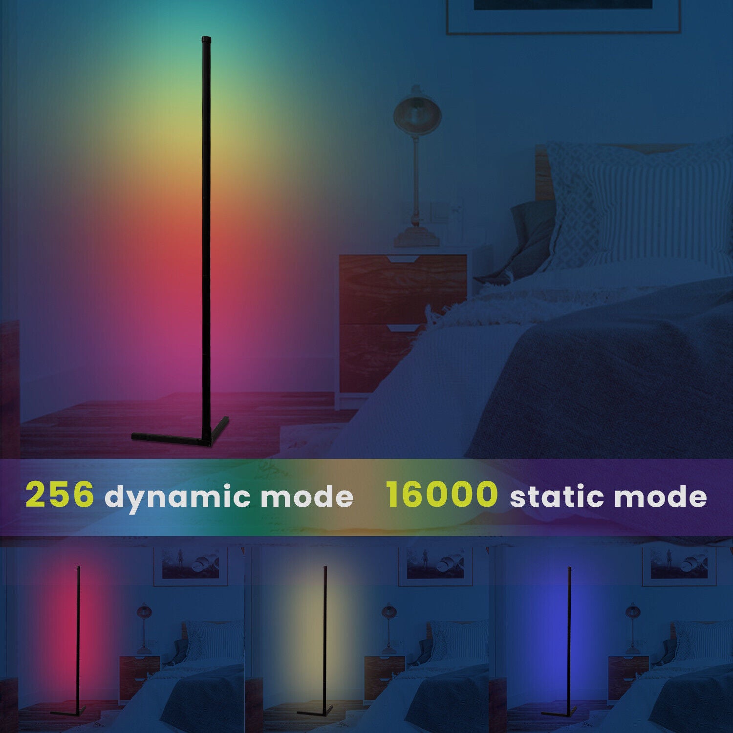 Matel 90Cm RGB Colour Changing LED Floor Light Mood Lamp