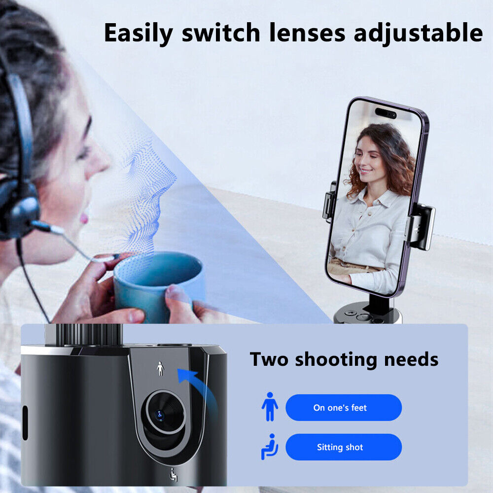 Auto Face Tracking Tripod with Remote – 360° Rotation Phone Holder