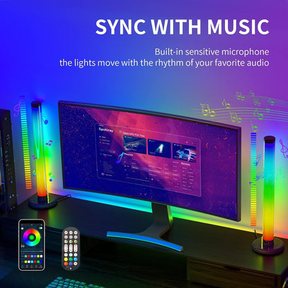 Smart LED Light Bar 360° RGB – Music Sync, 16M Colours, 8 Scene Modes - Sync With Music